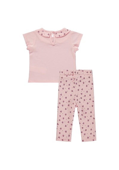 Civil Baby Kalp Empirme Bebe Yaka 6-18 Ay Takım - Pembe