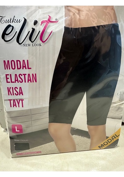 Tutku Elit Modal Elastan Kısa Tayt 6lı SiYAH