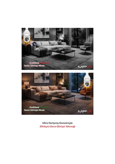 4 Mp Yeni Versiyon Wifi 360 Panoramik Ampul Kamera Gece Görüş Ses Akıllı Hareket Algılayıcı Güvenlik Kamerası