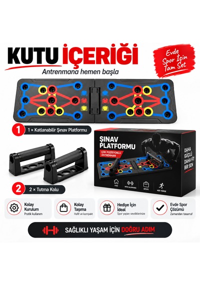 Katlanabilir Şınav Tahtası Çok Pozisyonlu Push Up Board Şınav Barı