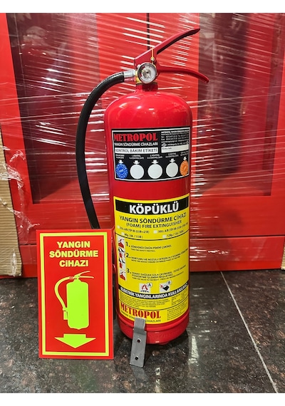 Elit Yangın 6 Kg Foam Köpüklü Yangın Söndürme Tüpü + Hediyeli