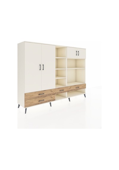Hyperion Dolap 12 Raflı 4 Çekmeceli 4 Kapaklı 220x44x163 Aytaşı-a Aytaşı-aytaşı/çam