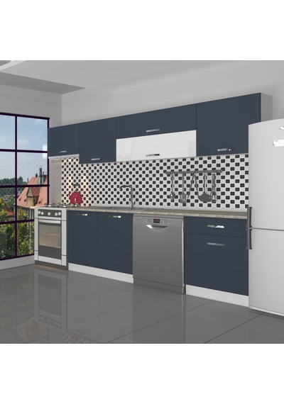 Decoraktiv Elite 280y Mdf Hazır Mutfak Dolabı - Tezgah Dahil - Antrasit
