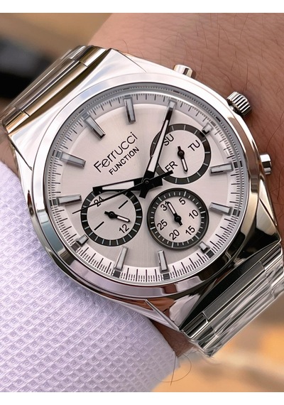 Ferrucci 2 Yıl Garantili Çelik Kordon İç Kadran Özellikleri Aktif 3 Atm Erkek Kol Saati Ef.03517.3 Gümüş 50591880