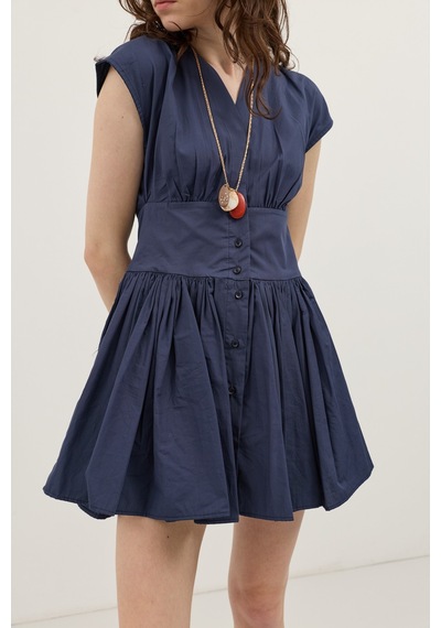 Antioch Mini Poplin Kadın Elbise Lacivert