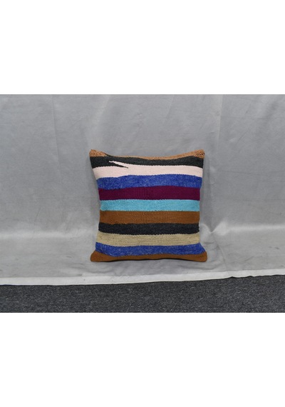 Zehra Abla Halı Yeni El Dokuma Dekoratif Kilim Kırlent Yastık Kılıfı 6450 Çok Renkli