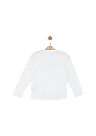 Nk Kids Kız Çocuk Uzun Kollu T-shirt 39329 Ekru-kahve