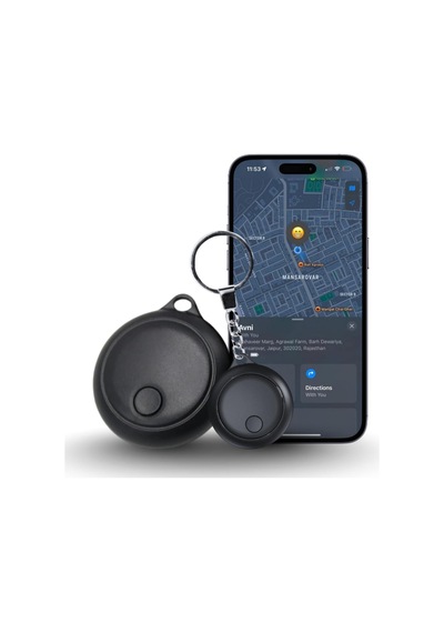 Gps Takip Cihazı Apple Bul Find My Uyumlu Bluetooth Takip Etiketi, Tracker/tag, Anahtar Cüzdan Çanta Takibi, Siyah Yuvarlak Tasarım