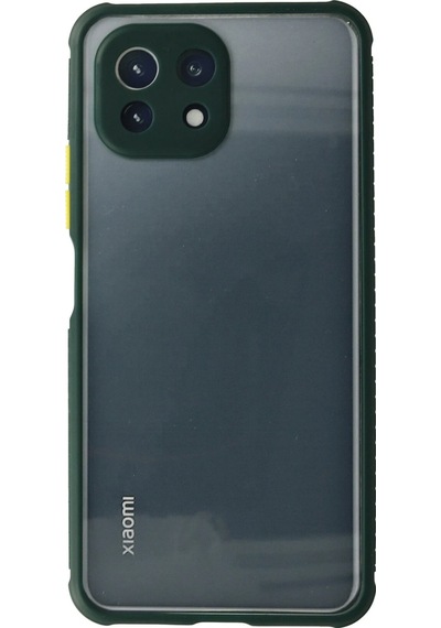 Mey İthalat Mi 11 Lite Kılıf Miami Şeffaf Silikon - Koyu Yeşil