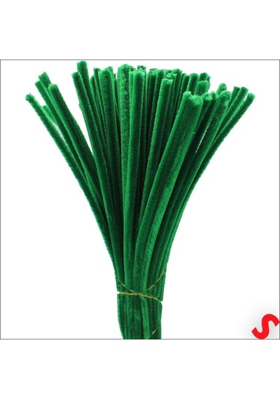 Şönil Çubuk 8 Mm Kalınlık 30 Cm Uzunluk, 100 Adet - Yeşil