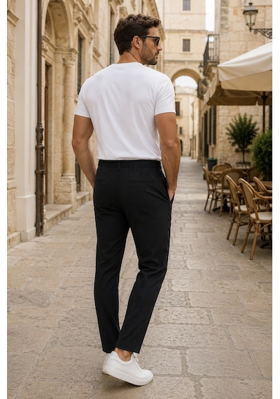 Danger Erkek Comfort Fit Siyah Çizgili Jogger Pantolon Esnek Kumaş 0247dngr