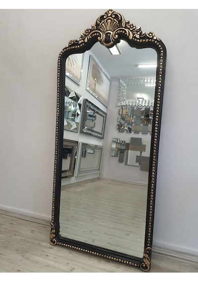 Ayna Denizi Princess Great Black Gold Model Siyah Altın Renk Dekoratif Boy Aynası