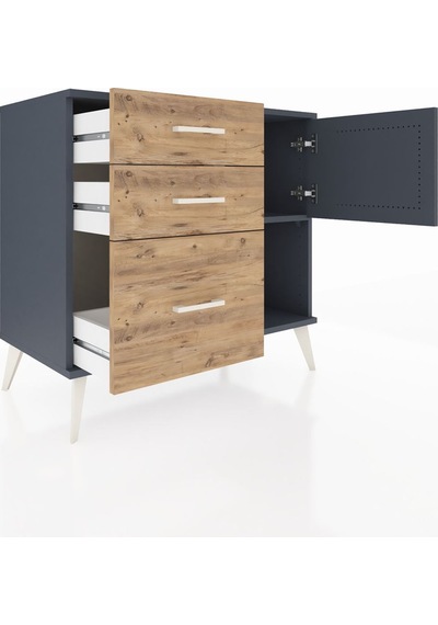 Hyperion Şifonyer Tek Raflı 3 Çekmeceli Tek Kapaklı 88x44x80 Antrasit-antrasit/çam Antrasit/çam Hyperion Şifonyer Tek Raflı 3 Çekmeceli Tek Kapaklı 88x44x80 Antrasit-antrasit/çam Antrasit/çam
