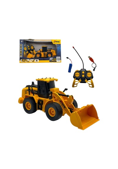 Scowetto Uzaktan Kumandalı 1:24 Ölçek Dozer Full Fonksiyon Kamyon İş Makinası Sarı