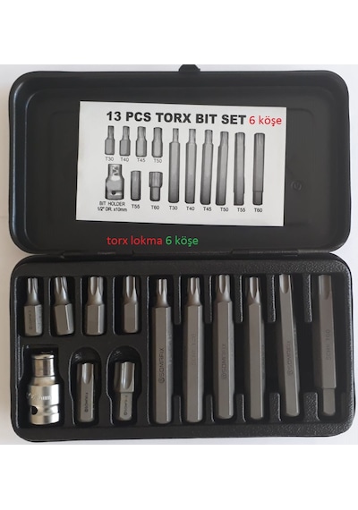 Somafıx 1/2"lokma Torx Bıt Set 6 Köşe13 Parça