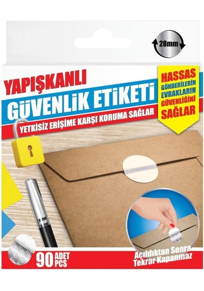 Yapışkanlı Güvenlik Etiketi Yetkisiz Erişime Karşı Koruma Sağlar 90adet 28mm