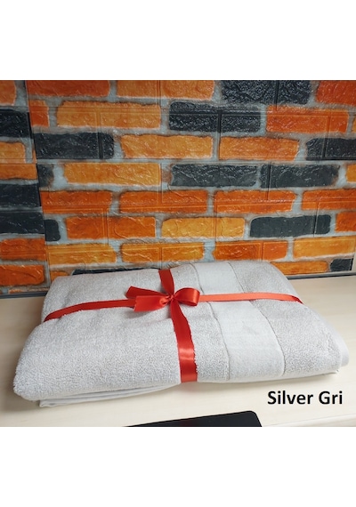 Özdilek Svv Border Büyük Boy Banyo Havlusu 89x173 - Silver Gri Gri
