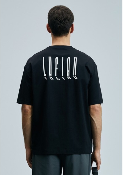 Lufian 111020245 Helıx Modern Grafik T- Shirt Erkek Tişort SIYAH