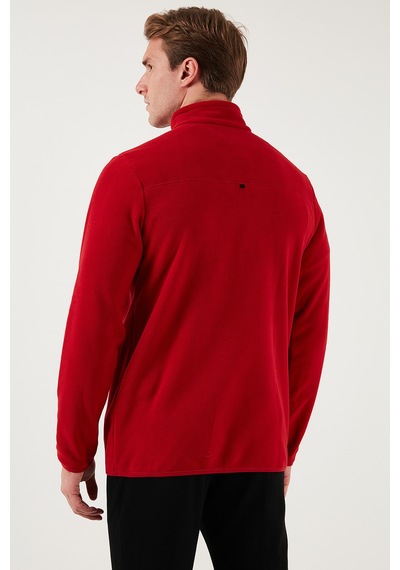 Buratti Slim Fit Anti-Pilling Tüylenme Yapmayan Bato Yaka Kışlık Şardonlu Erkek Polar 5906001 Bordo
