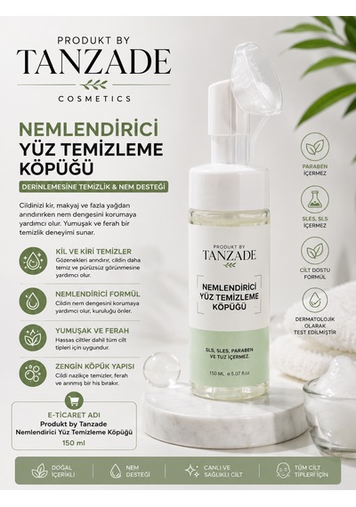 Produkt By Tanzade Nemlendirici Yüz Temizleme Köpüğü 150 Ml Derinlemesine Temizlik & Nem Desteği