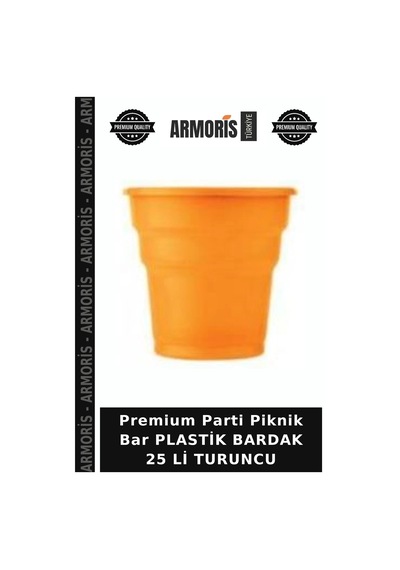 Premium Parti Piknik Bar Plastik Bardak 25 Li Turuncu