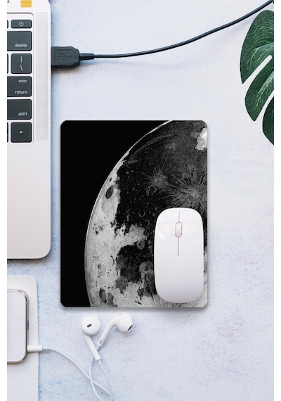 Sonictouch Ayın Karanlık Yüzü Siyah Pürüzsüz Yüzey Kaymaz Taban Dikişsiz Kenar Gamer Oyuncu Mouse Pa Mousepad