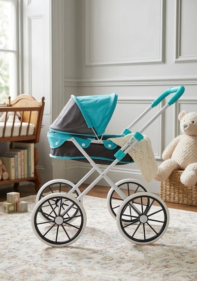 Havalı Pusetim Katlanabilir Büyük Tekerlekli Metal 72cm Ayarlanabilir Tenteli Oyuncak Puset