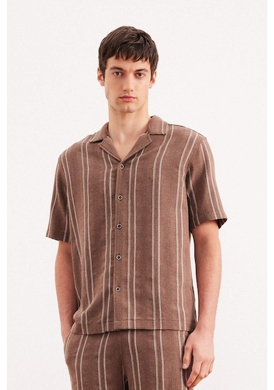 Defacto Regular Fit Polo Yaka Jakarlı Kısa Kollu Gömlek E5680ax25smbn322 Kahve Defacto Regular Fit Polo Yaka Jakarlı Kısa Kollu Gömlek E5680ax25smbn322 Kahve