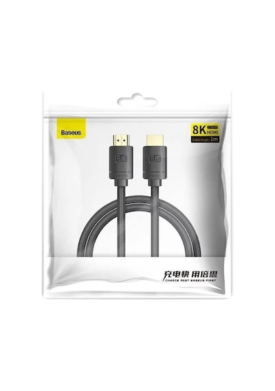 Baseus Hd Series 8k Hdmı 60hz 2.1 Örgülü Görüntü Aktarma Kablosu 48 Gbps 1 Metre