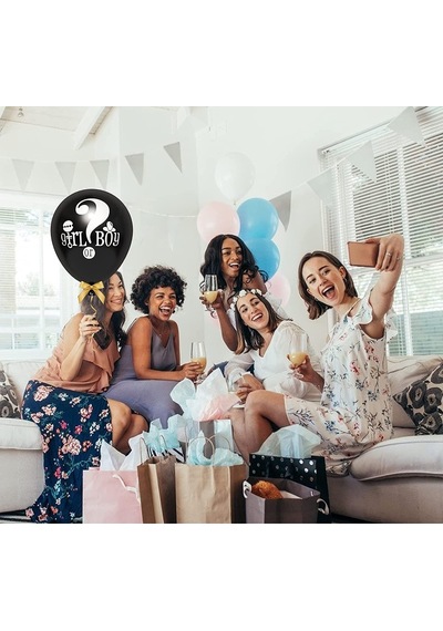 Girl Or Boy Siyah Cinsiyet Belirleme Balonu Kız Bebek 18 Inc