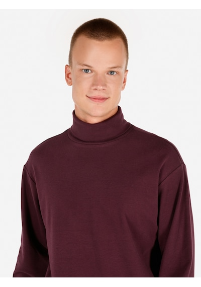 Colin's Colins Normal Kesim Balıkçı Yaka Mor Erkek Uzun Kol Tişört Cl1066054 Mor