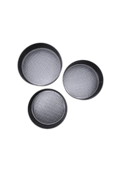 3 Parça Yuvarlak - Renkli Kelepçeli Metal Kek Kalıp 24-26-28cm 5570 Çok Renkli