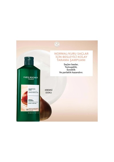 Yves Rocher Normal Ve Kuru Saçlar İçin Sülfat İçermeyen Besleyici Kolay Tarama Şampuanı 300 Ml Vegan