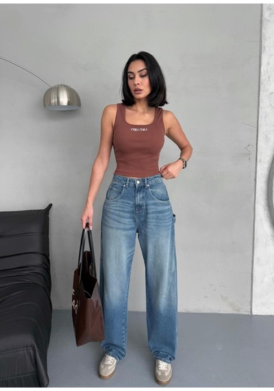 Baloon Fit Dikiş Detaylı Balta Cepli Tint Mavi Jean Mavi+tint Baloon Fit Dikiş Detaylı Balta Cepli Tint Mavi Jean Mavi+tint