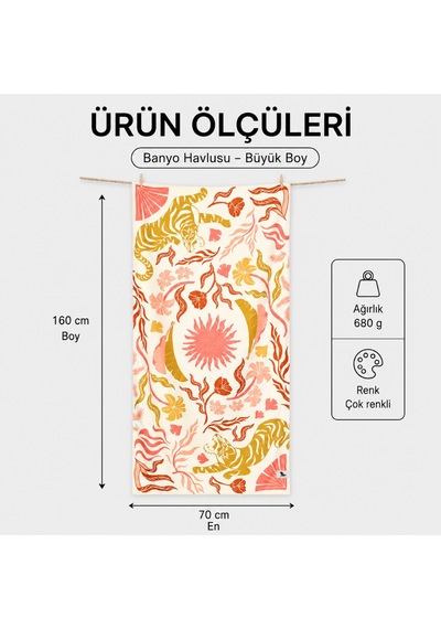 Dock And Bay Banyo Havlusu Waffle L Tiger Palm Çok Renkli