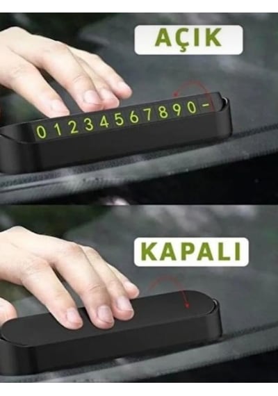 Araç İçi Park Numaratörü Neon Fosforlu Telefon Numarası Torpido Üstü Açılır-kapanır 1 Adet