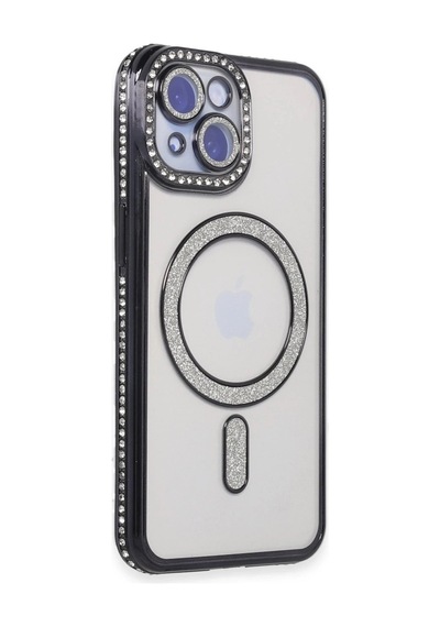 Mey İthalat Apple iPhone Uyumlu 15 Kılıf Joke Simli Magneticsafe Kılıf - Siyah