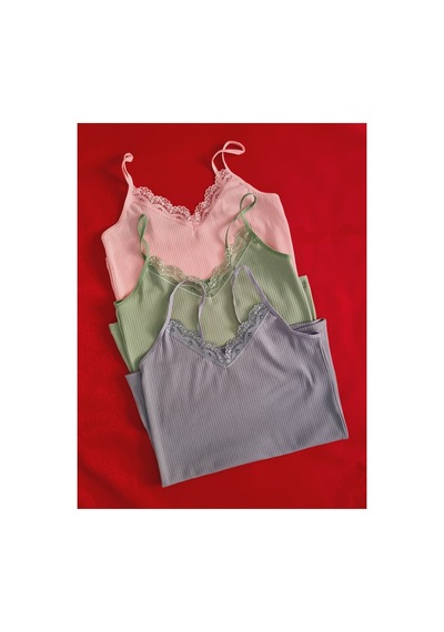 Demirsa Boutique Fitilli, Dantelli İp Askılı, Pamuklu, Likralı, V Yaka Yeşil, Mavi Ve Pembe Ribana Kadın Atlet 3'lü Mavi-yeşil-pembe Demirsa Boutique Fitilli, Dantelli İp Askılı, Pamuklu, Likralı, V Yaka Yeşil, Mavi Ve Pembe Ribana Kadın Atlet 3'lü Mavi-yeşil-pembe