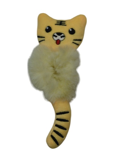 Lastikli Peluş Kedi Toka Sarı