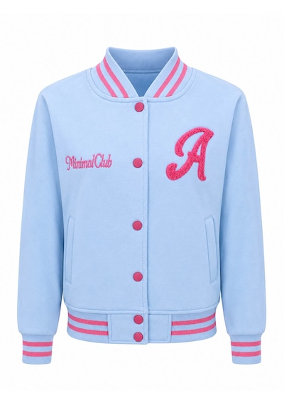 Trender Düğmeli A Baskı 3 İp Kolej Açık Mavi Erkek Çocuk Sweatshirt 8088