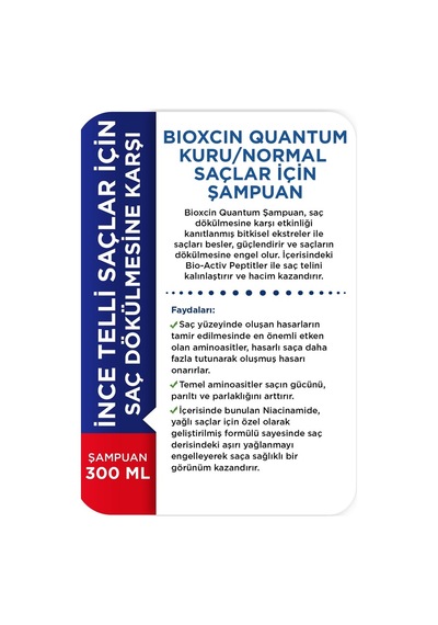 Quantum Kuru ve Normal Saçlar için Şampuan 300 ML