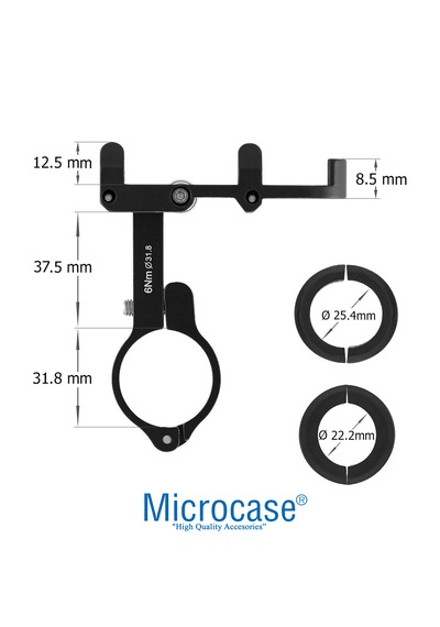 Microcase Pro 2 Alüminyum Ayarlanabilir Motosiklet Bisiklet Scooter Telefon Tutucu - Al5092 Siyah