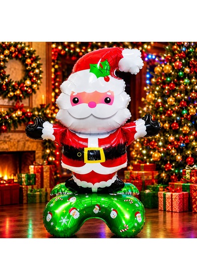 150 Cm Santa Claus New Year's Balloon Dev Noel Baba Folyo Balon Vitrin Yılbaşı Ağacı Yılbaşı Balonu