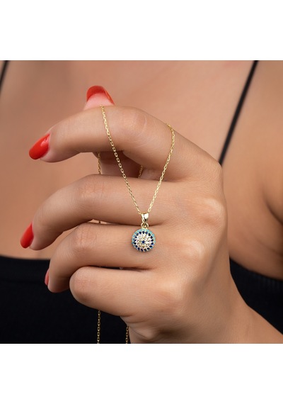 925 Ayar Gold Göz Nazarlı Gümüş Kolye
