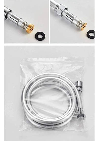 150cm Yüksek Kaliteli 5 Katmanlı Pvc Duş Spirali / Kopmayan Duş Hortumu Gri Pu Diğer