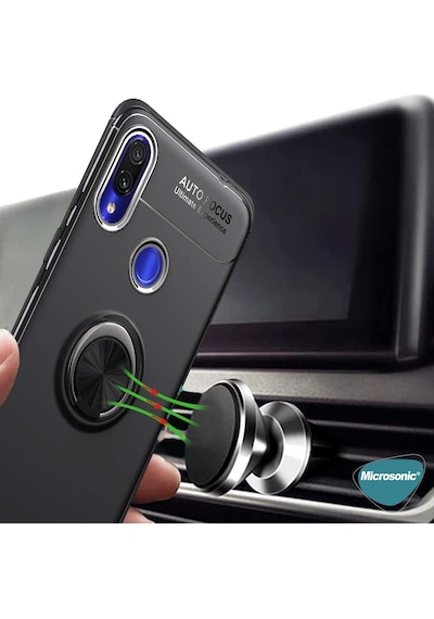 Microsonic Xiaomi Redmi Note 7 Kılıf Kickstand Ring Holder