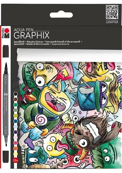 Marabu Graphix Mega Mash Aqua Pen Set 12 Renk