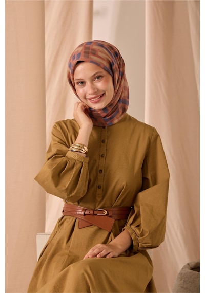 Silk Home Soft Eşarp 73096-14 Yavruağzı, Parlament, Koyu Vizon, Küf Yeşili