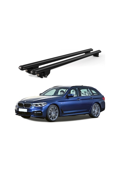 Kanca Bmw 5 Serisi 2010-2016 Uyumlu Siyah Kilitli Ara Atkı 120cm Port Bagaj Tavan Barı