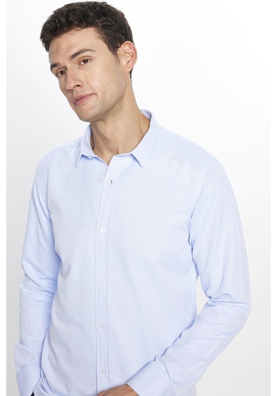 Tudors Erkek Modern Slim Fit Dar Kesim Uzun Kollu Pamuklu Kolay Ütü Armürlü Mavi Gömlek-31491-mavi Mavi Tudors Erkek Modern Slim Fit Dar Kesim Uzun Kollu Pamuklu Kolay Ütü Armürlü Mavi Gömlek-31491-mavi Mavi
